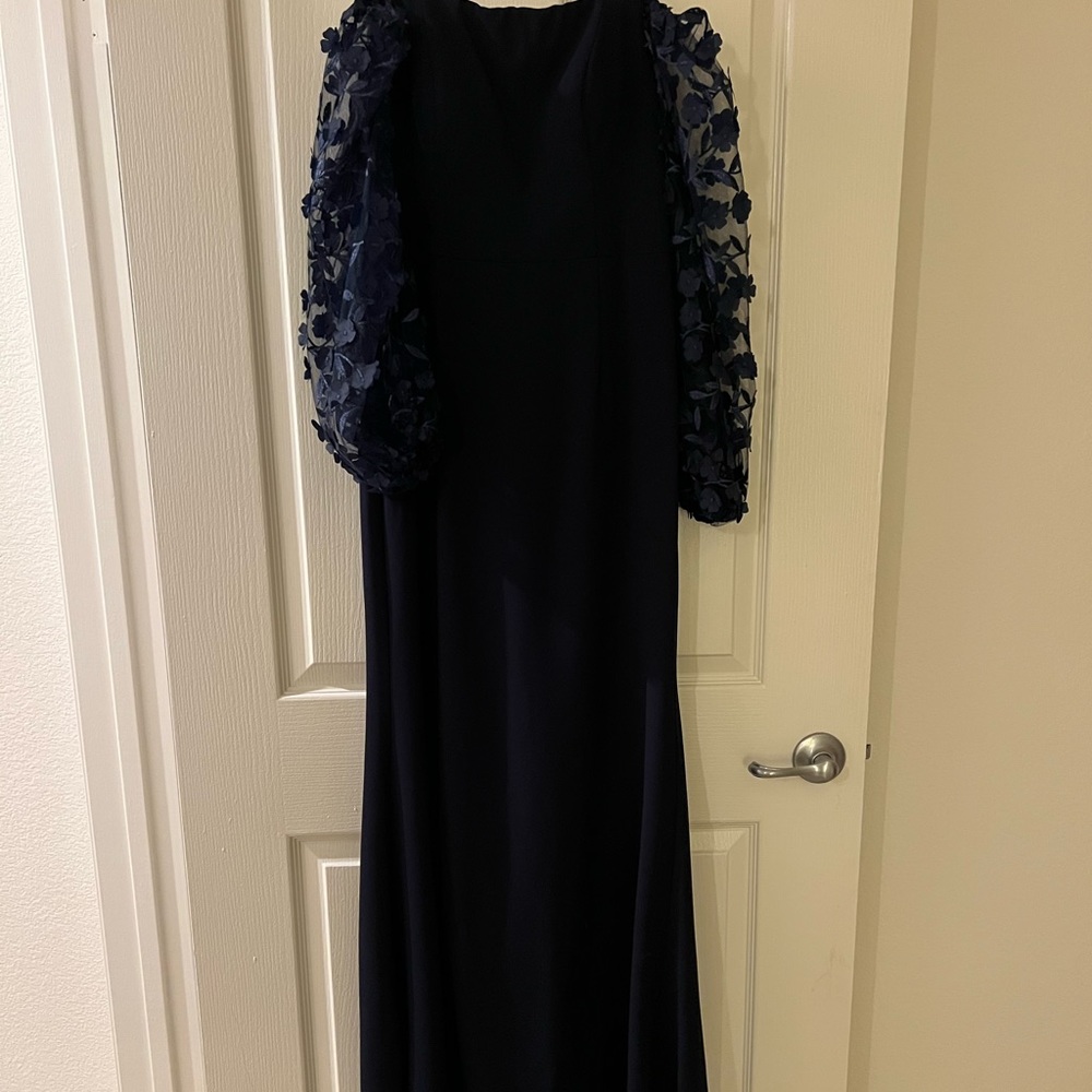 Eliza J Navy Blue Off the shoulder evening gown